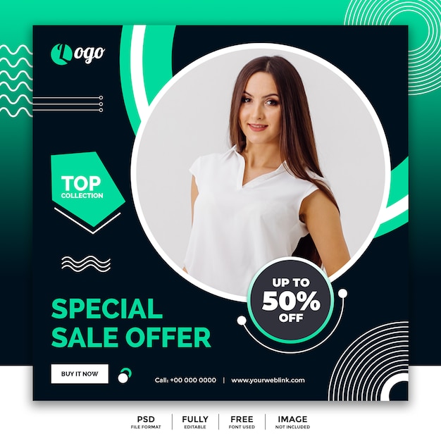 Social Media Banner Template for Fashion Sale