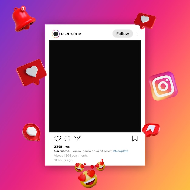 PSD social media instagram post template ui interface