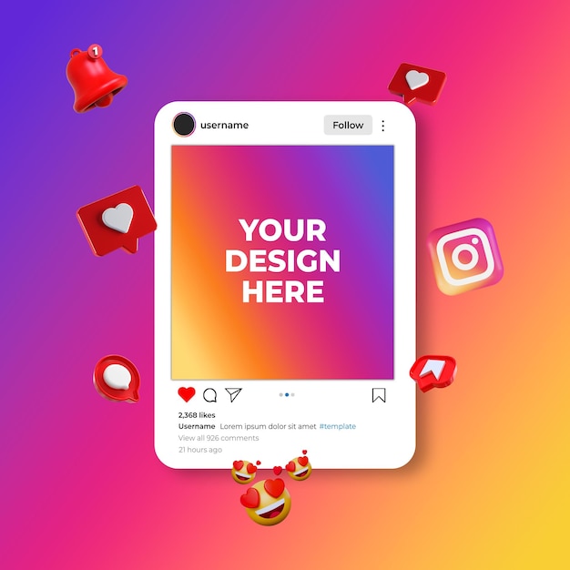 PSD social media instagram post template ui interface