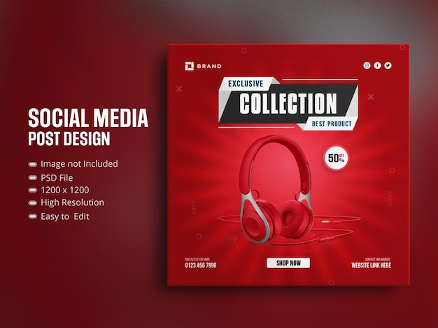 Social media post of gadget collection template