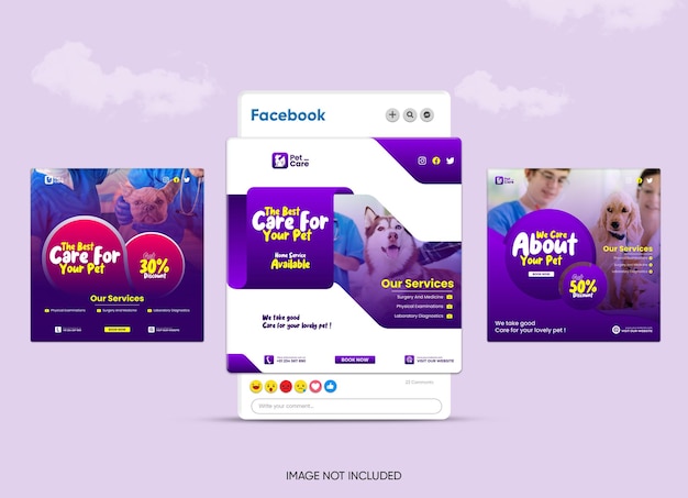 PSD social media post template and facebook instagram carousel template