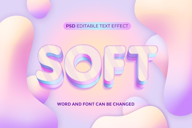 PSD soft text effect 3d psd