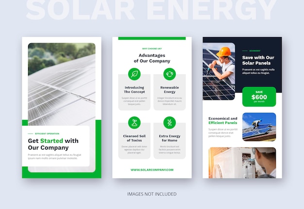 Solar energy renewable instagram story social media template