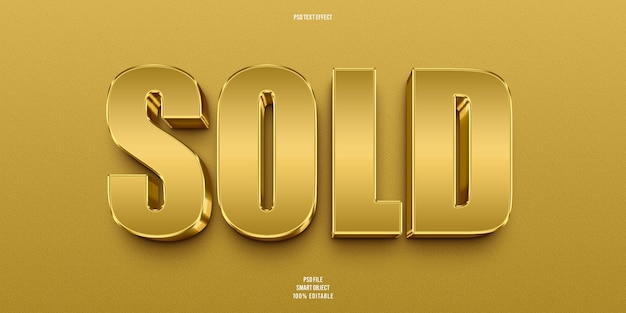 Sold 3D editable text effect