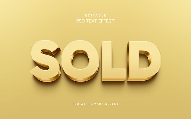 Sold 3d text effect