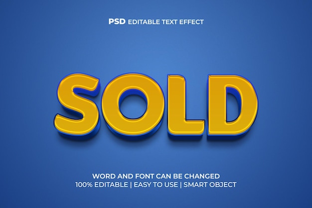 Sold 3d text effect