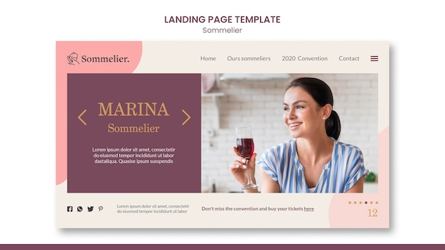 Sommelier ad landing page template