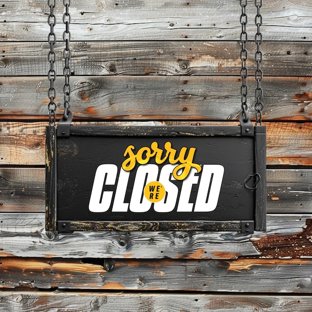 PSD sorry were closed social media post template