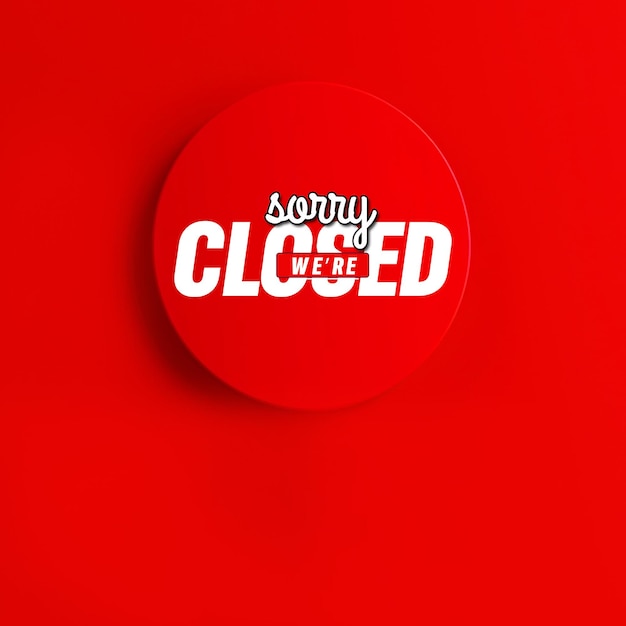 PSD sorry were closed social media post template