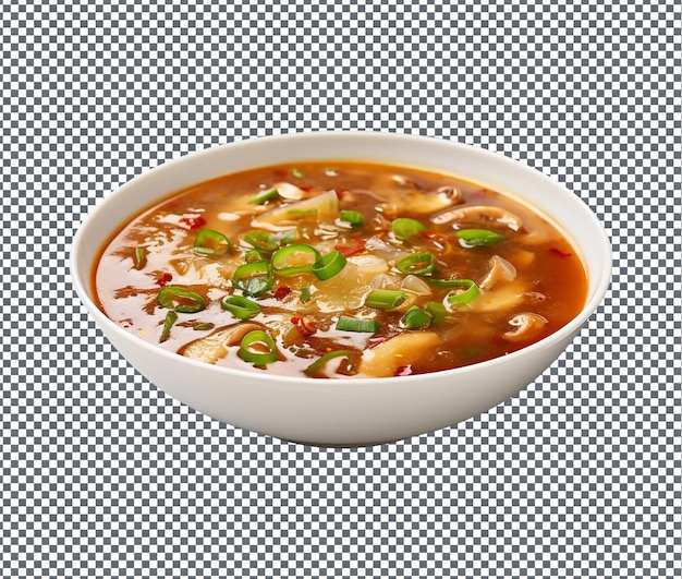 PSD soummy hot and sour soup geïsoleerd op een doorzichtige achtergrond