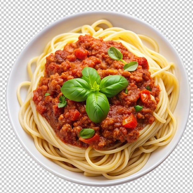 Spaghetti with bolognese sauce isolated