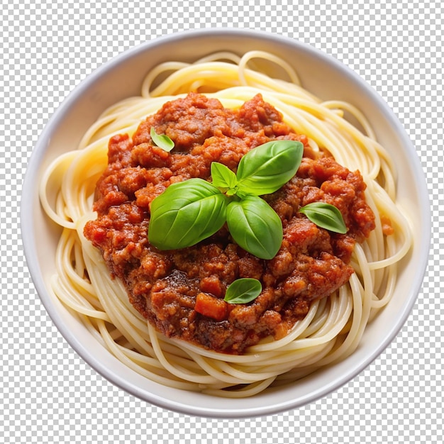 Spaghetti with bolognese sauce isolated