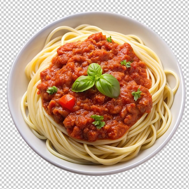 Spaghetti with bolognese sauce isolated