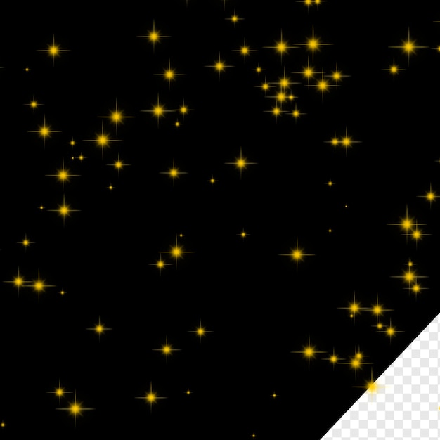 PSD sparkle yellow light element sparkling stars ornament yellow light design black background psd file