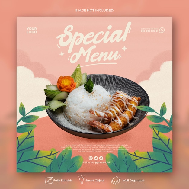 Special menu instagram post template