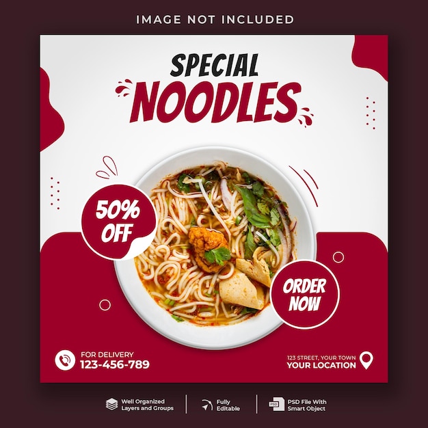 Special noodles social media post template