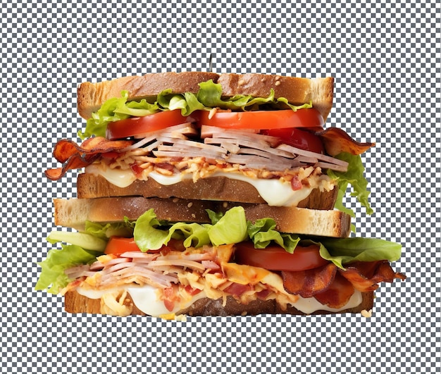 PSD spicy club sandwich izolowany na przezroczystym tle