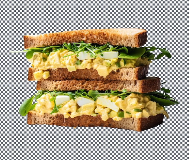 PSD spicy egg salad sandwich izolowany na przezroczystym tle