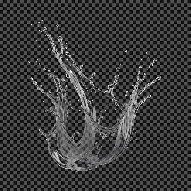 A splash of water on transparent background