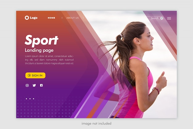 PSD sport landing page website template