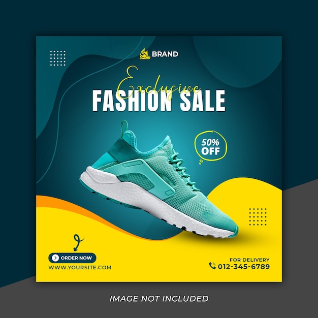 Sport shoes sale social media instagram post template premium psd