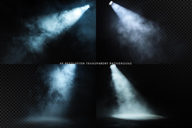 spotlight with fog in transparent overlay background