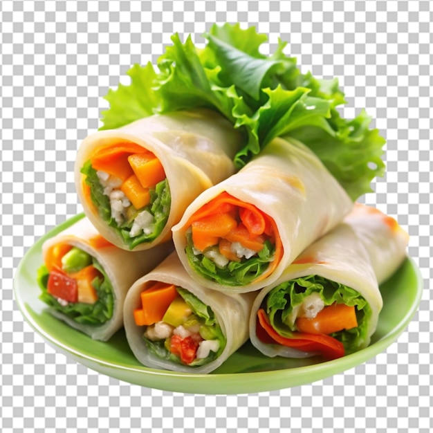 Spring roll on transparent background