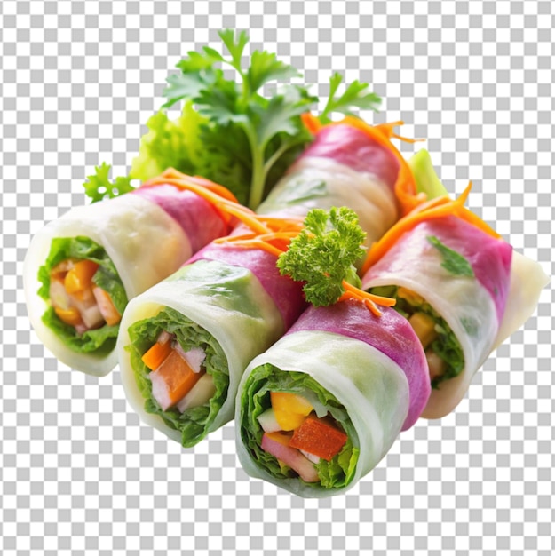 Spring rolls on transparent background