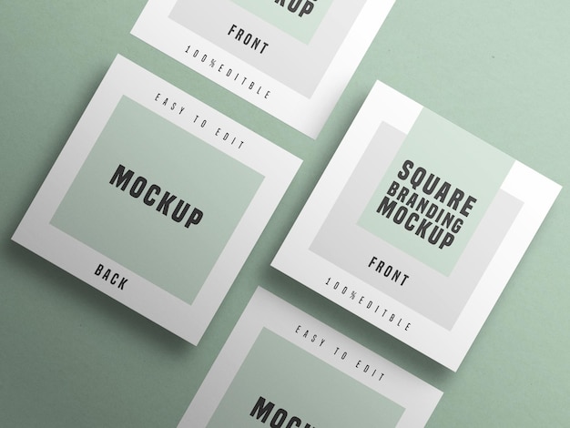 Square Business Card  Mockup