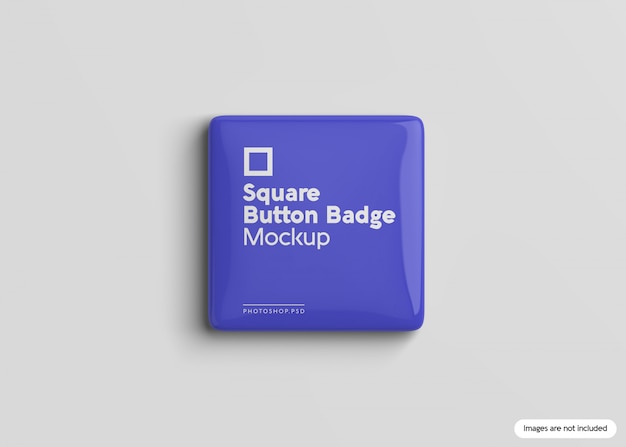 Square button badge mockup