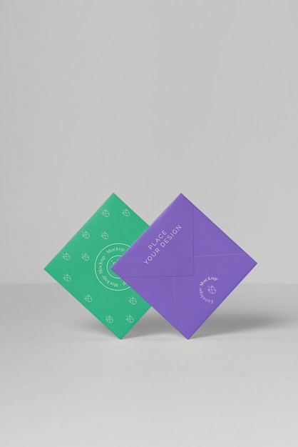 Square paper envelopes mock-up