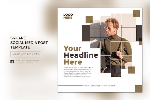 PSD square social media instagram post or web banner template