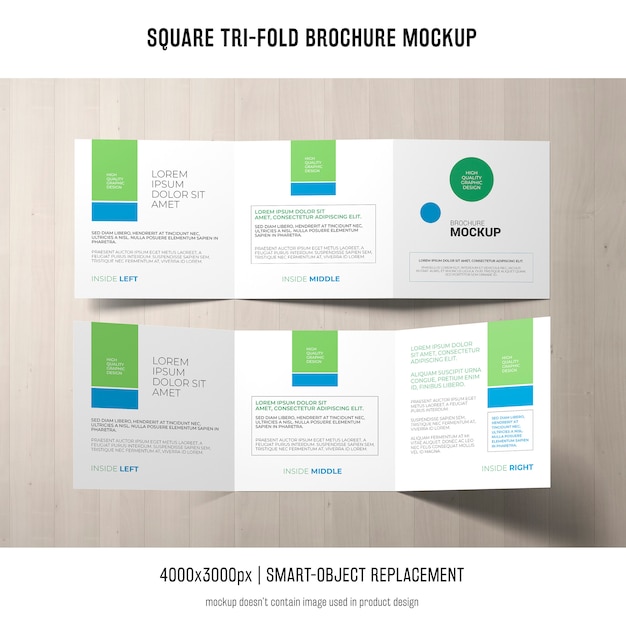 Square Tri-fold Brochure Mockup