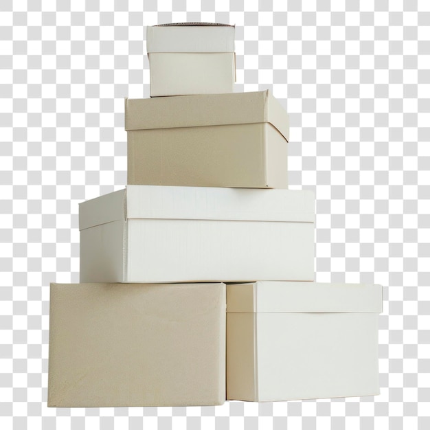 PSD stacked cardboard boxes minimalist background