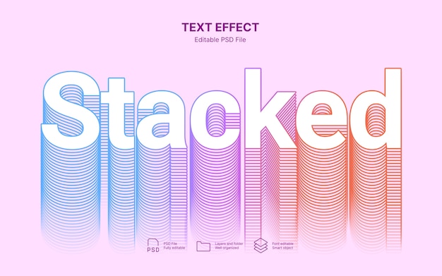 PSD stacked   news text effect