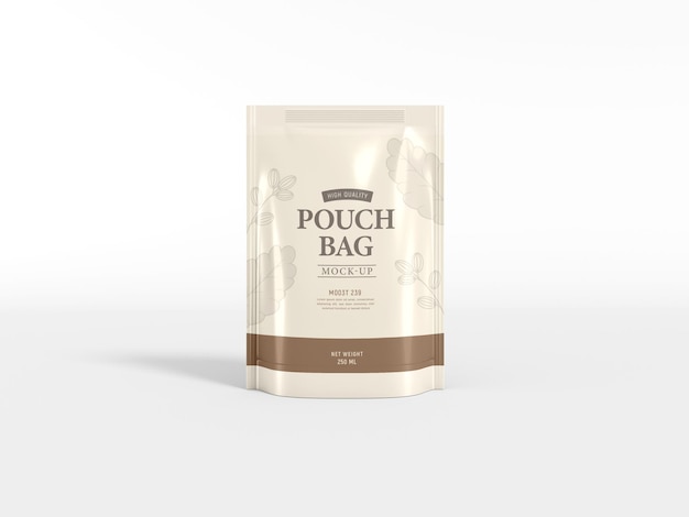 Stand Up Glossy Foil Pouch Bag Mockup