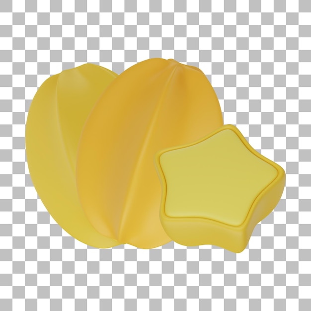 Star Fruit 3D Illustration