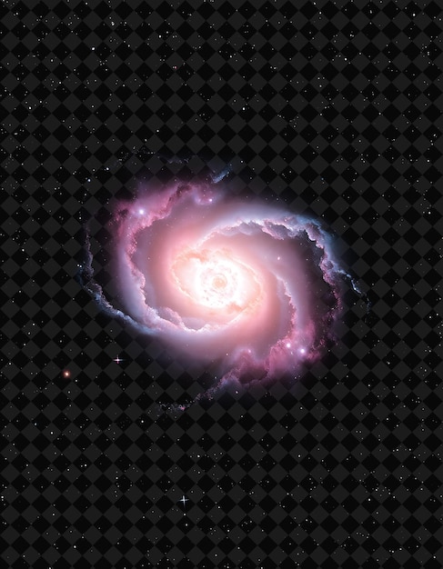 PSD starburst galaxy nebula with intense core bursting with bright white and pink light filled with mas