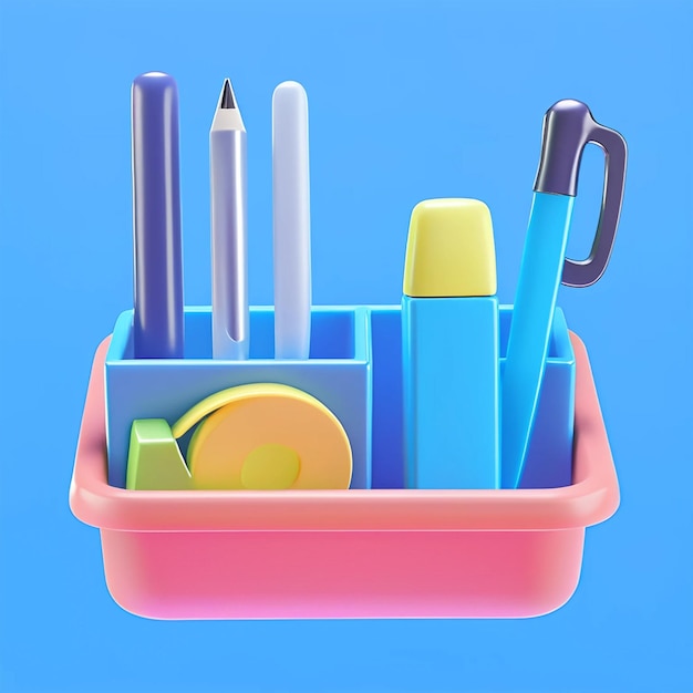 Stationery 3D Free PSD