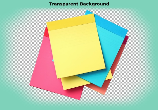 Sticky notes isolated on transparent background