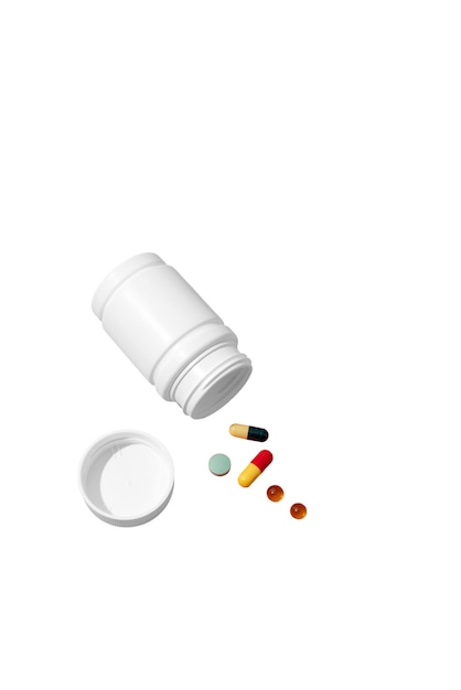 PSD still life of pill box isolated