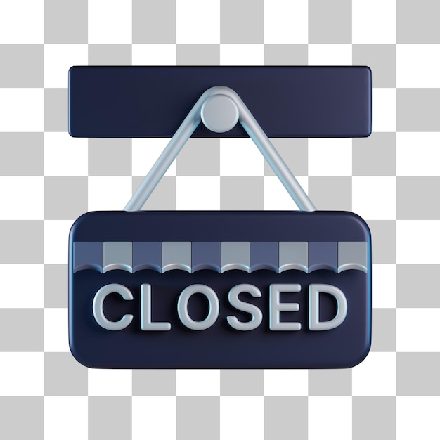 PSD store close board 3d icon