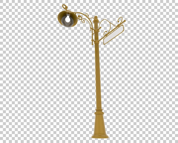 PSD street lamp isolated on transparent background 3d rendering illustration