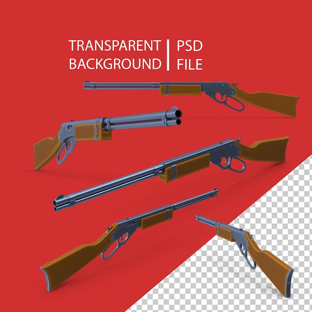 PSD stylized cartoon rifle png