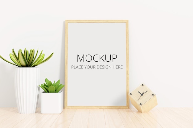 Succulent plant with frame mockup