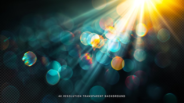 sun flare effect on transparent background