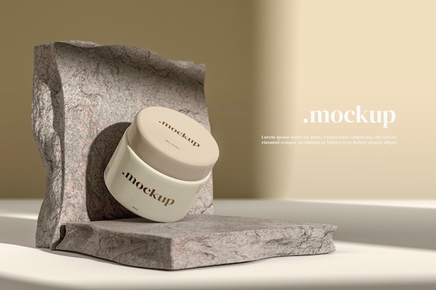 PSD sun protection cream mock-up with packaging