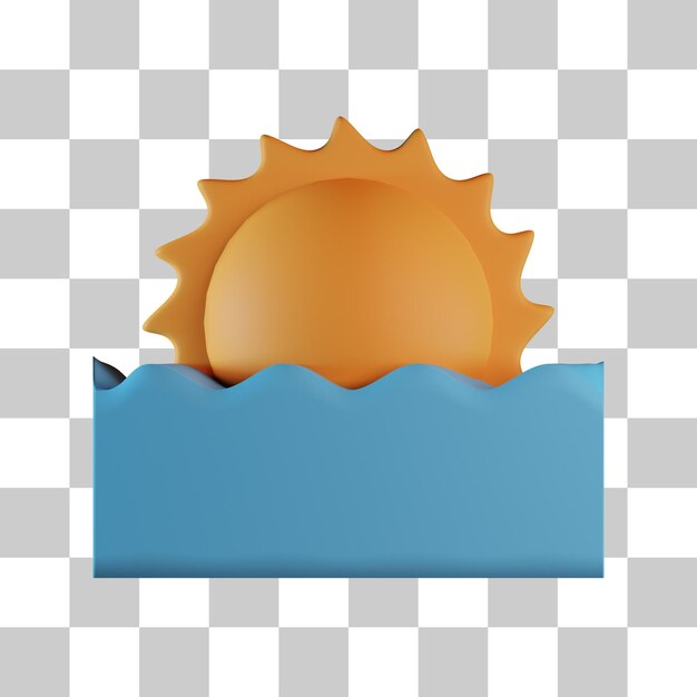 PSD sunset 3d icon