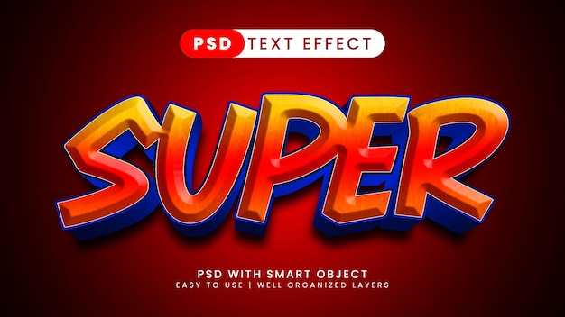 Super heroes cartoon text effect