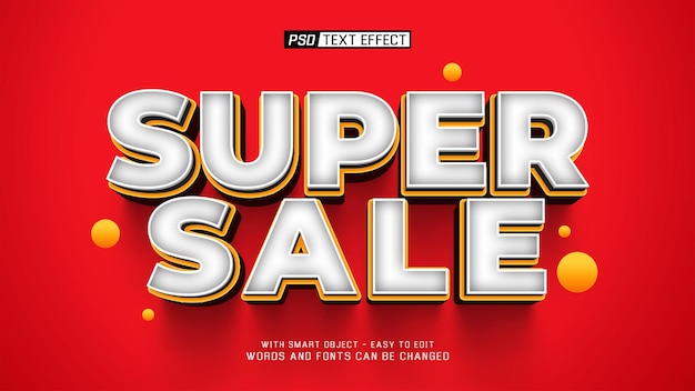 PSD super sale 3d text effect